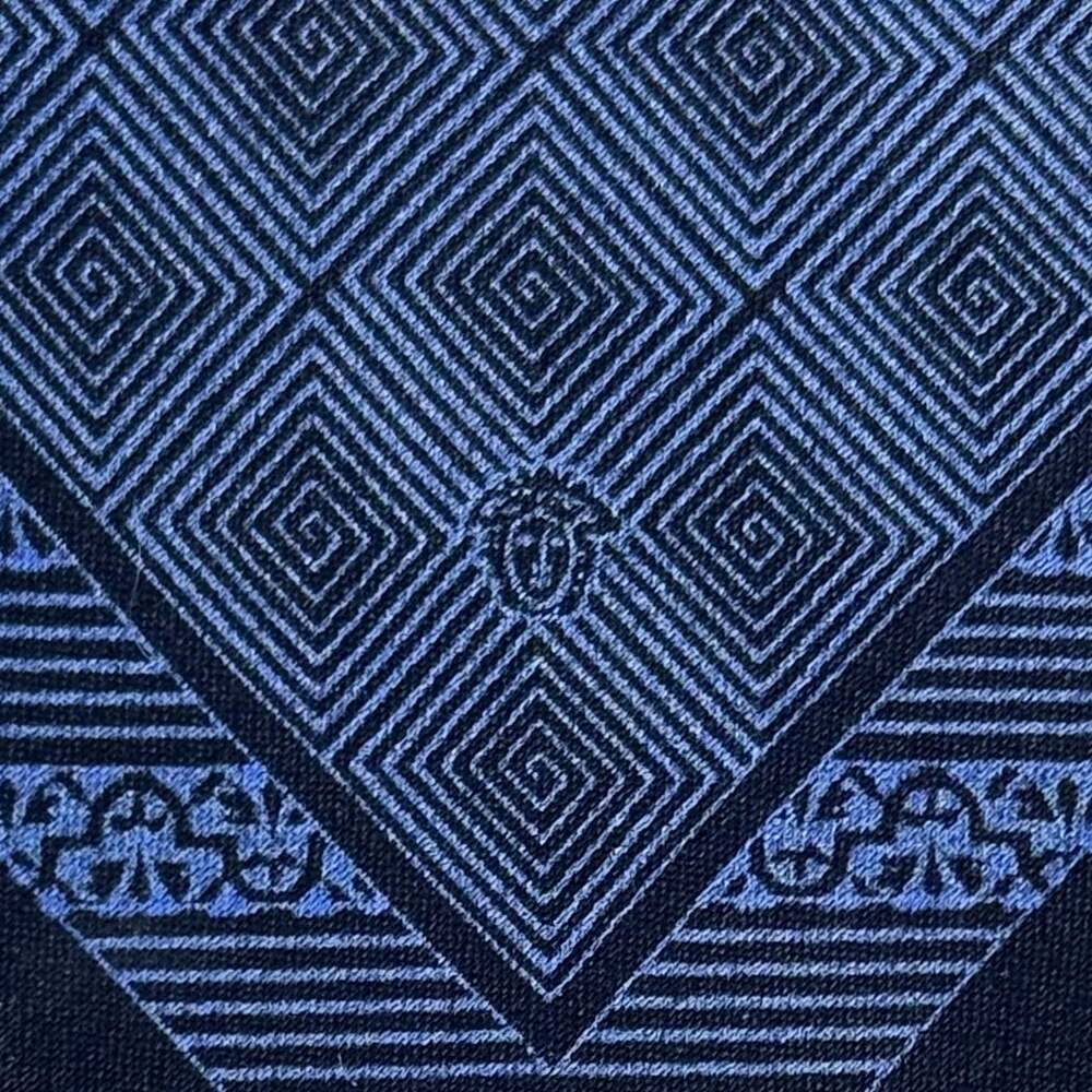 Versace Navy Abstract Pattern Tie - Picture 4 of 10